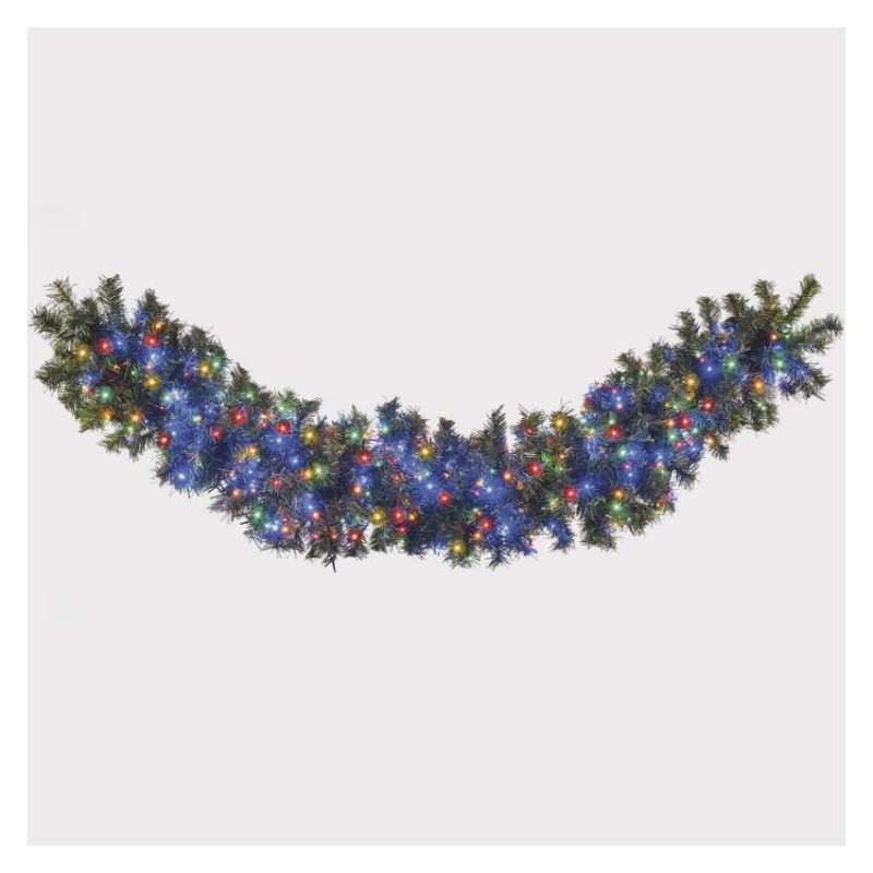 LED Ziemassvētku virtene – ezis, 12 m, lietošanai ārā un iekštelpās, daudzkr., ar taimeru