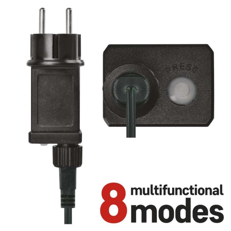 LED vánoční řetěz – šišky, 9,8 m, venkovní i vnitřní, studená bílá, programy