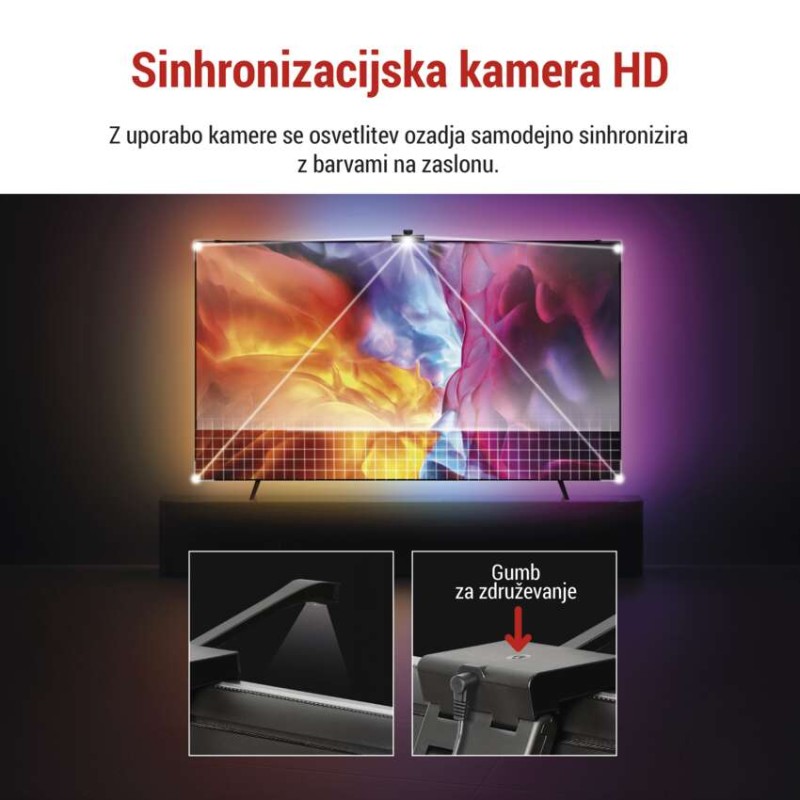 GoSmart Ambientna LED RGB osvetlitev za TV 75“ (189 cm)