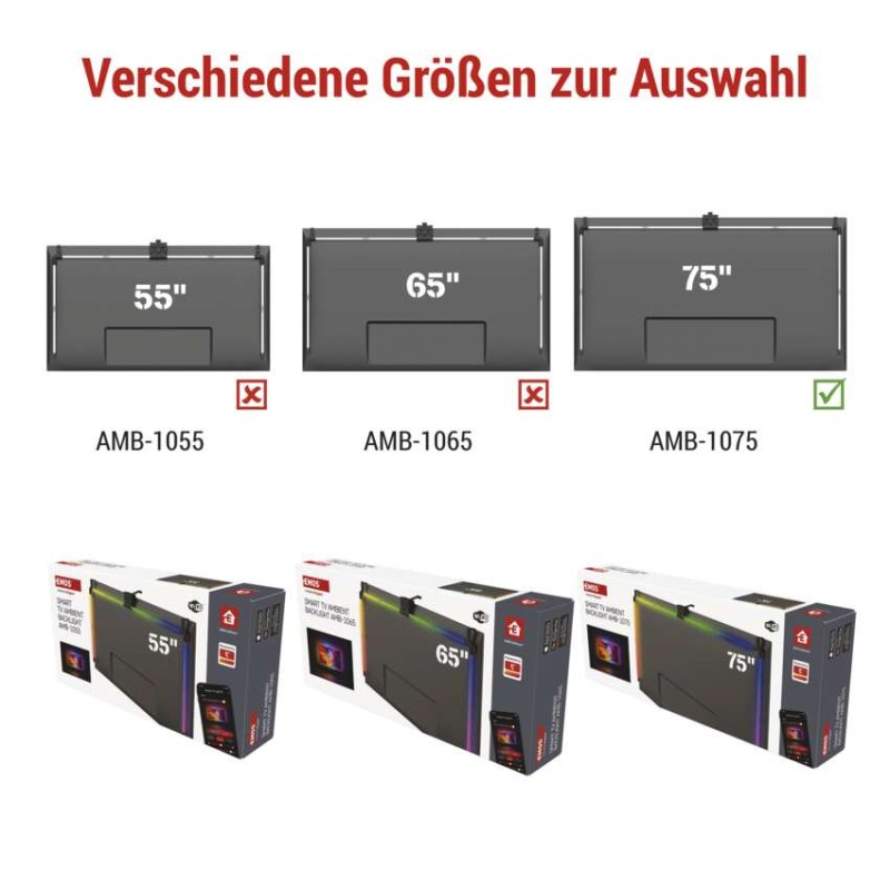 GoSmart Ambient LED RGB Beleuchtung für TV 75“ (189 cm)