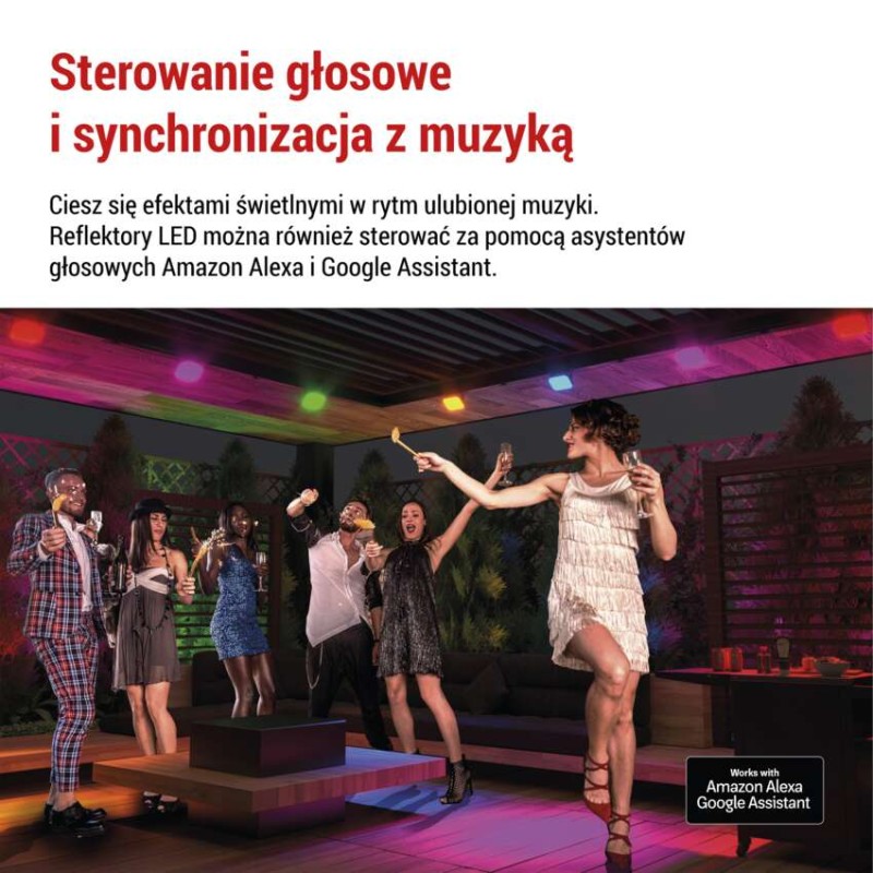 GoSmart Naświetlacze LED RGB IC + CCT, IP65, zestaw startowy 3 szt., WiFi