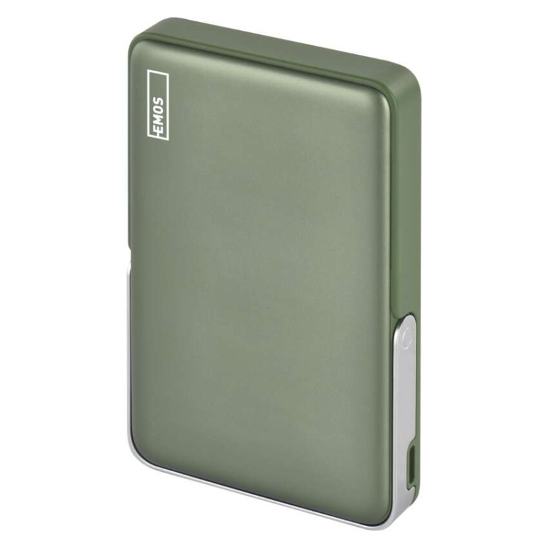 Power bank EMOS WI 1031, 10 000 mAh, 20 W+Wireless, army-green