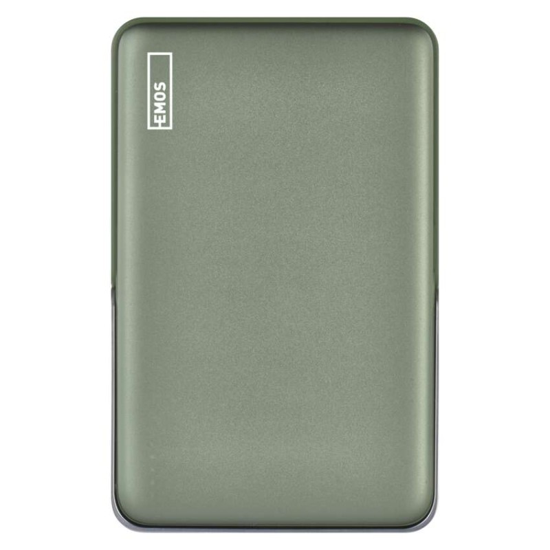 Power bank EMOS WI 1031, 10 000 mAh, 20 W+Wireless, army-green