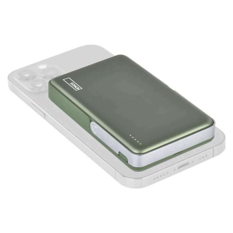 Power bank EMOS WI 1031, 10 000 mAh, 20 W+Wireless, army-green
