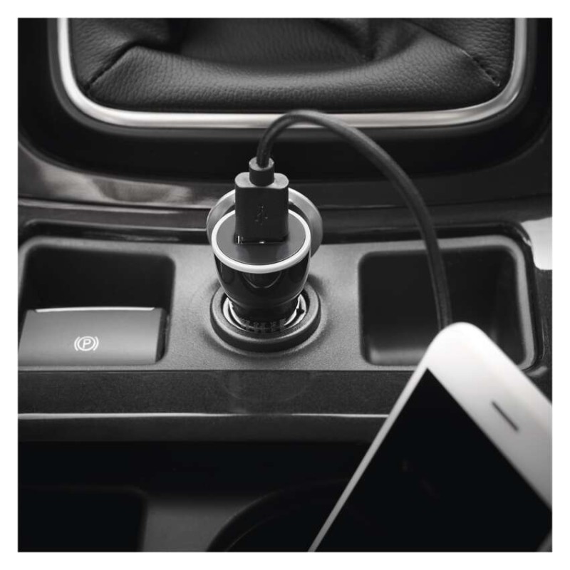 USB adaptér do auta 2,1A + micro USB kabel + USB-C redukce