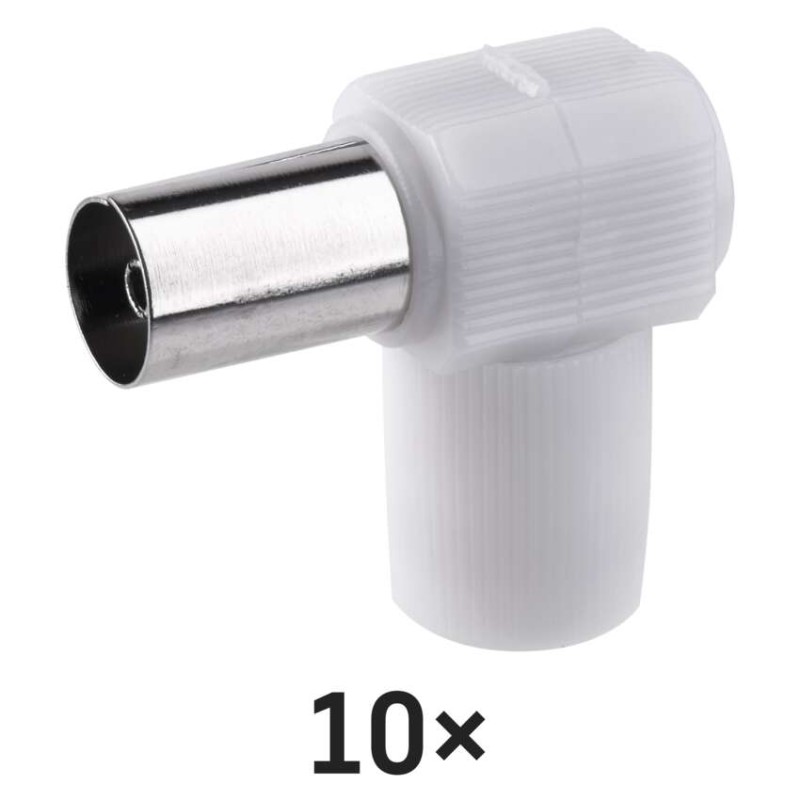 IEC antenniliitmik emane, sissekeeratav, nurgaga, 10 tk