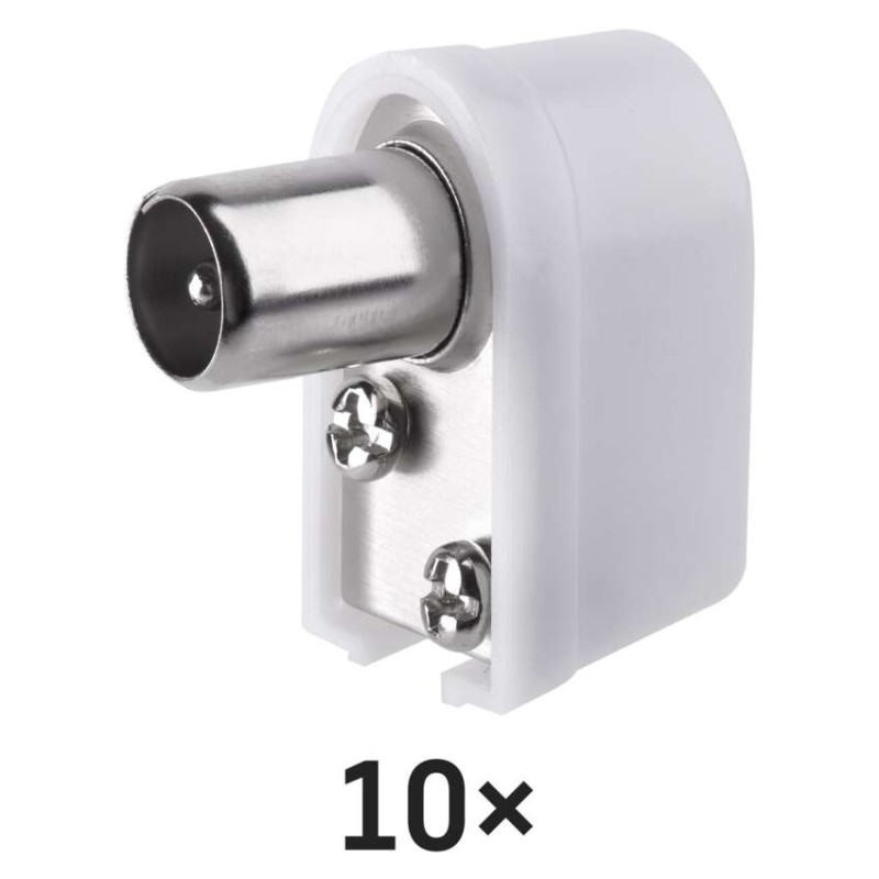 IEC antenniliitmik isane, sissesurutav, nurgaga, 10 tk