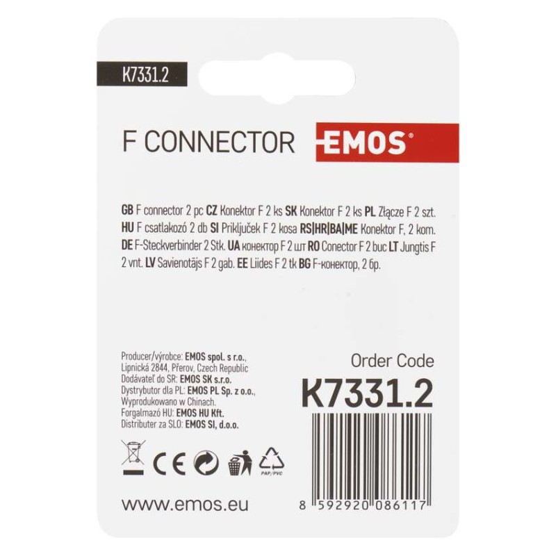 Konektor F vidlica pre koax CB50, CB100