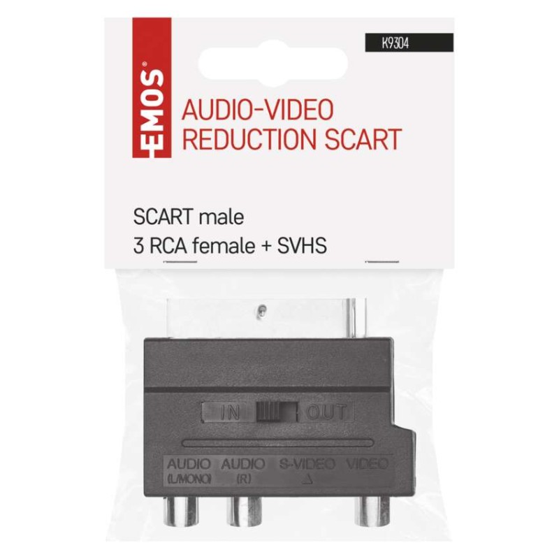 Redukce SCART na 3x CINCH + SVHS adaptér