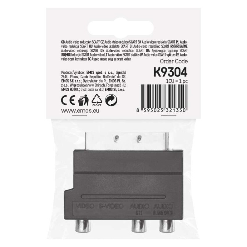 Redukce SCART na 3x CINCH + SVHS adaptér