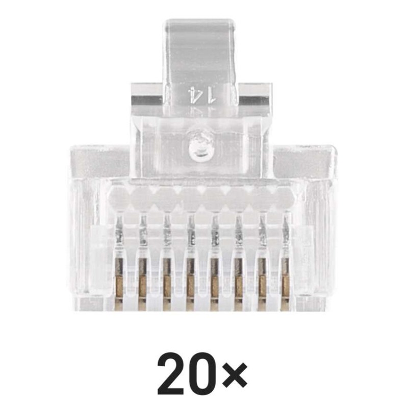 Konektor pre UTP kábel (lanko), priehľadná, 20 ks