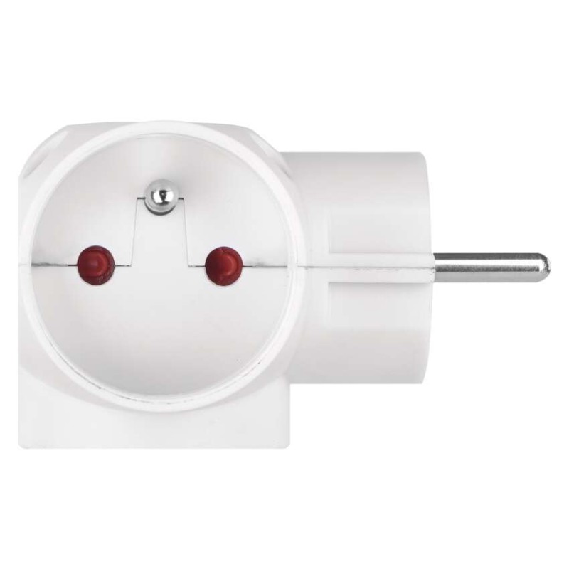 Rozbočovací zásuvka 3×, kulatá, bílá