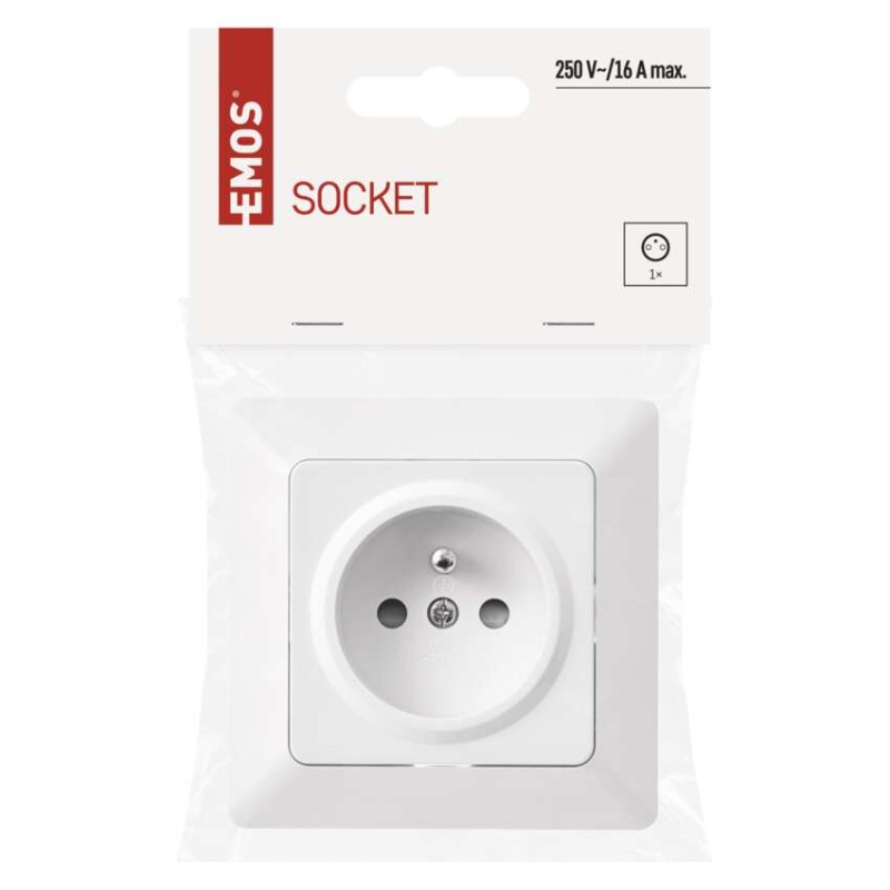 Zásuvka jednonásobná, biela