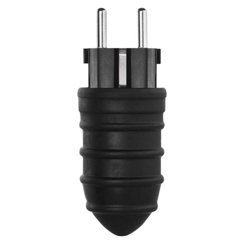 Vidlice gumová přímá pro prodlužovací kabel, černá