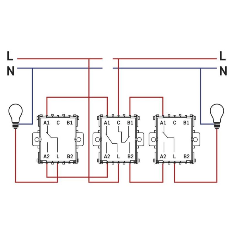 Přepínač dvojitý střídavý č. 6+6