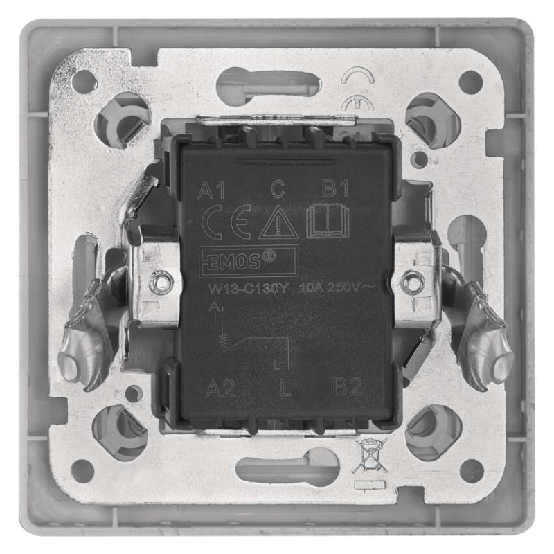 Wyłącznik pojedynczy dzwonkowy 1/0 IP20 błyszczący biały