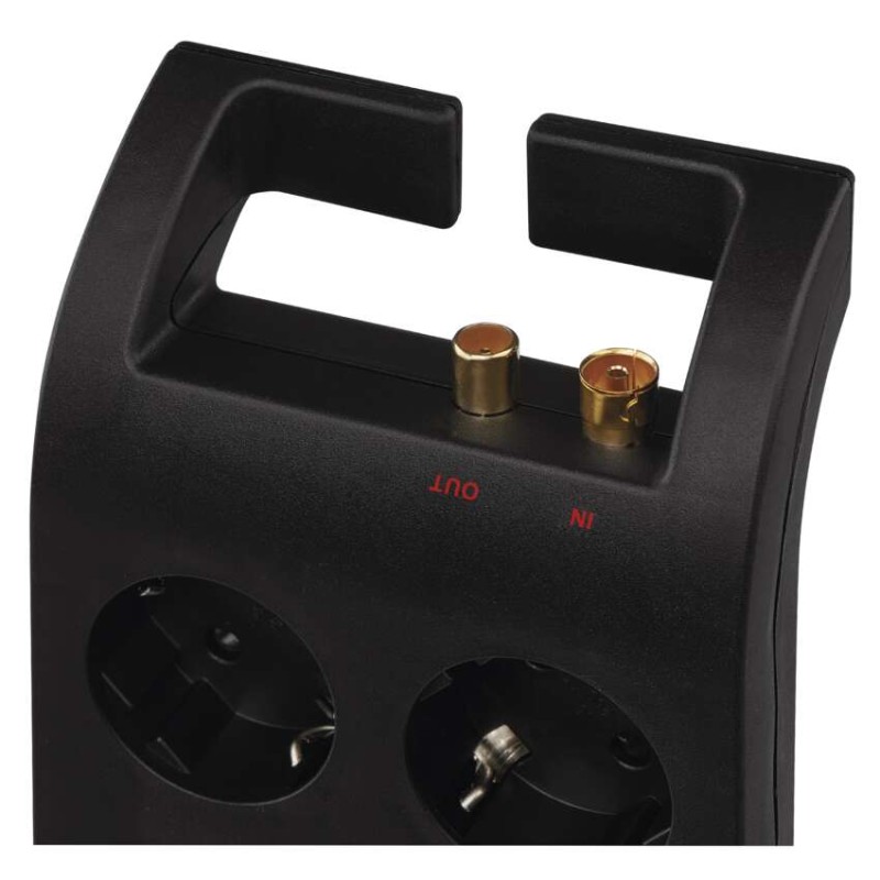 Pārsprieguma aizsargs, 1800 J – 8 kontaktligzdas, 3 m, melns