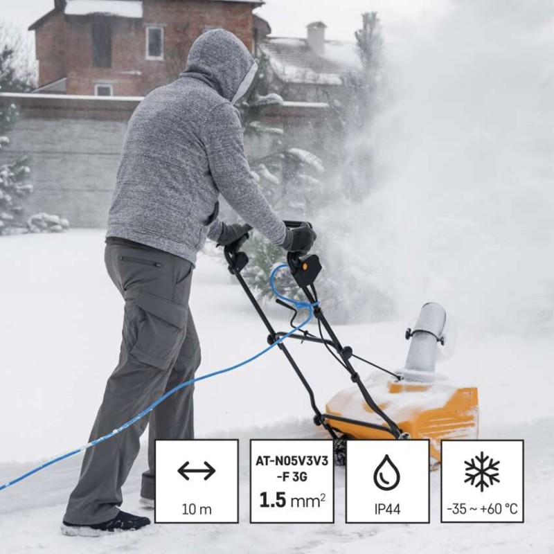 Fagyásálló hosszabbító kábel 10 m / 1 socket / black / PVC / 230 V / 1,5 mm2