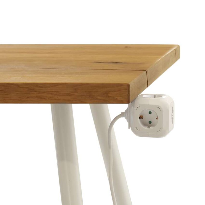 Ilgintuvas – Cube 1,9 m / 4 lizdai / baltas / PVC / su USB / 1,5 mm2 