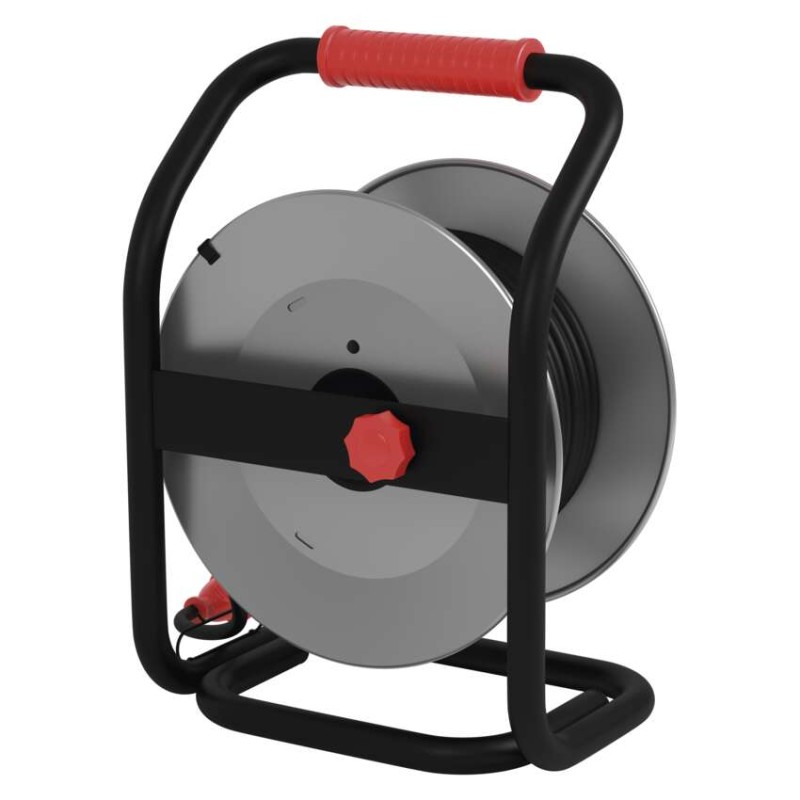 Kültéri kábeldob 25 m / 4 aljzat / fekete / gumi-neoprén / 230V / 1,5 mm2