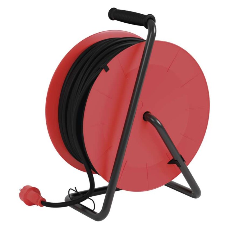 Kültéri kábeldob 50 m / 4 aljzat / fekete / gumi / 230 V / 1,5 mm2