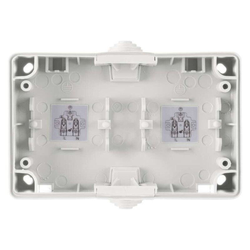 Gniazdo podwójne IP44 białe