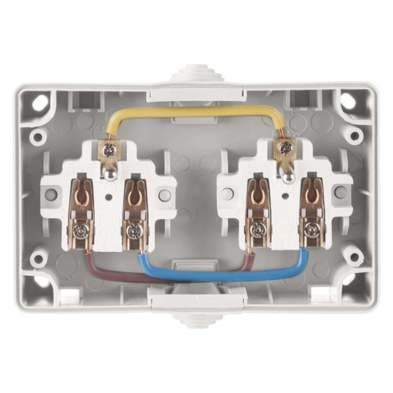 Gniazdo podwójne IP44 białe