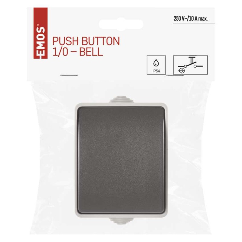 EMOS Csengő nyomógom 1/0 IP54