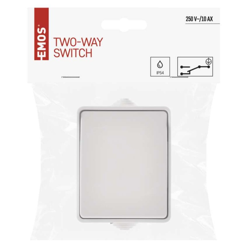 Vypínač nástenný schodiskový č. 1,6 IP54, 1 tlačidlo