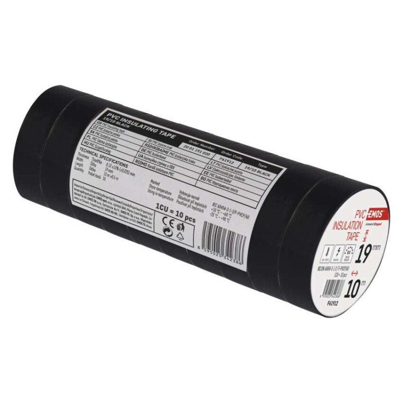 Izolační páska PVC 19mm / 10m černá, 10 ks