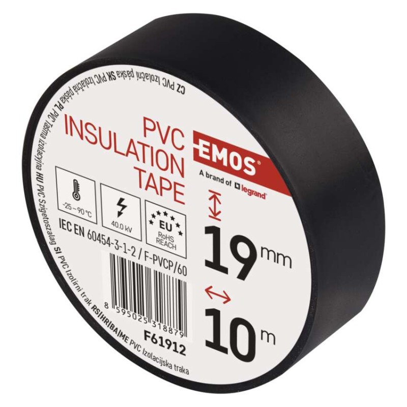 Izolační páska PVC 19mm / 10m černá, 10 ks