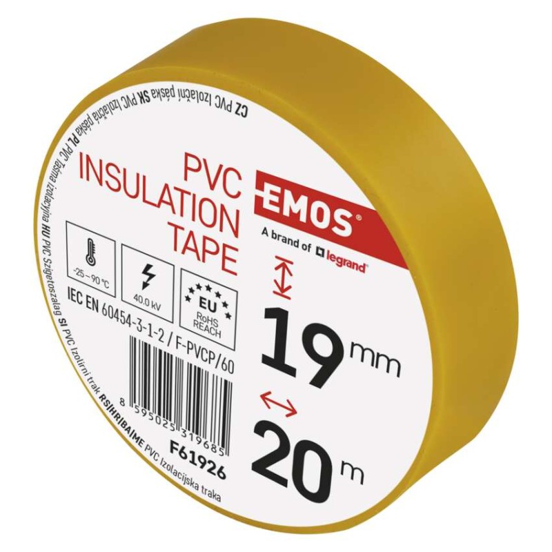 EMOS Szigetelőszalag 19/20 sárga