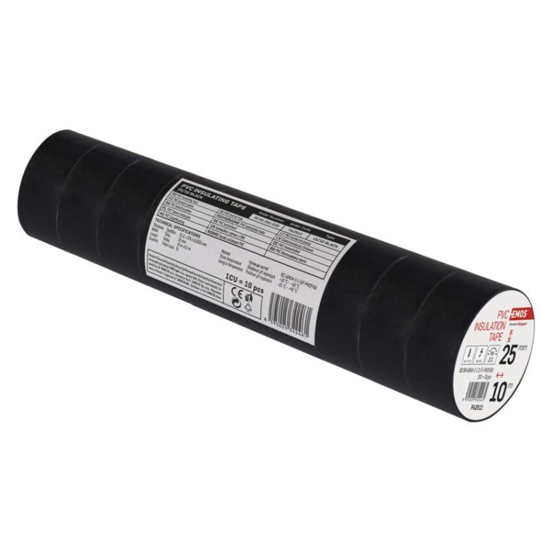 Izolačná páska PVC 25mm / 10m čierna, 10ks
