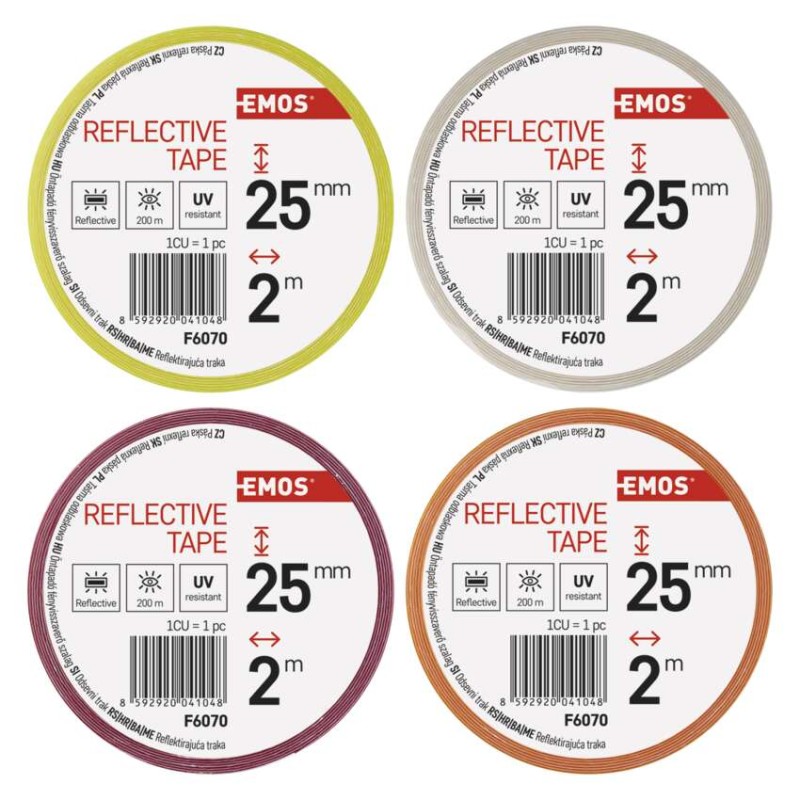 Reflexní páska 25 mm / 2m, 12 ks, box