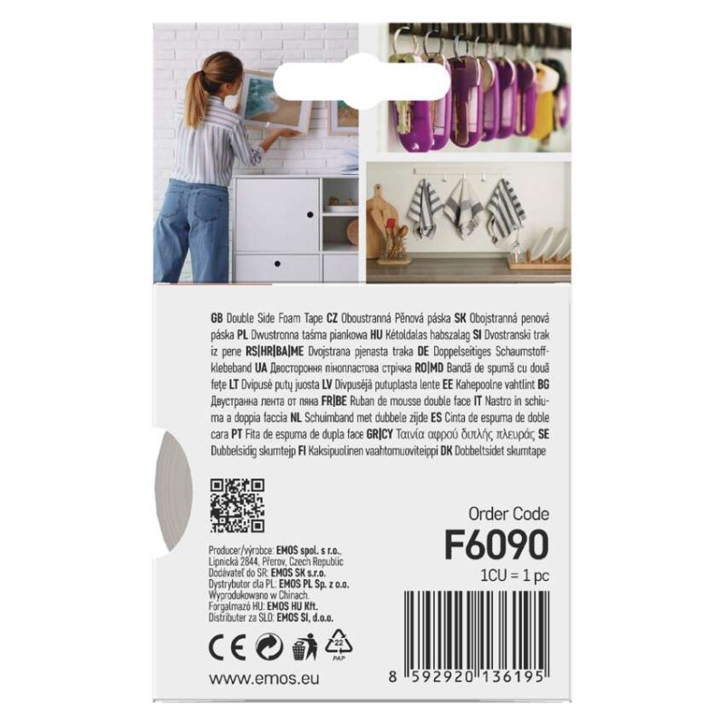  Dvipusė putų juosta 20 mm / 3 m, žalia