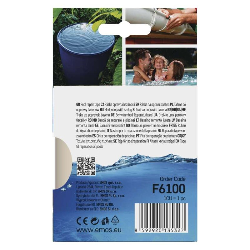 Opravná lepiaca páska na bazény, 1 m × 100 mm, transparentná