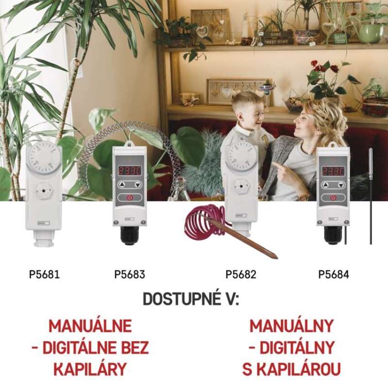 Príložný manuálny termostat P5681