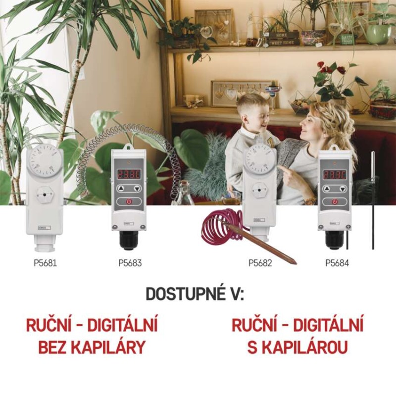 Příložný manuální kapilárový termostat P5682