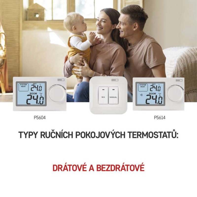 Pokojový manuální bezdrátový termostat P5614
