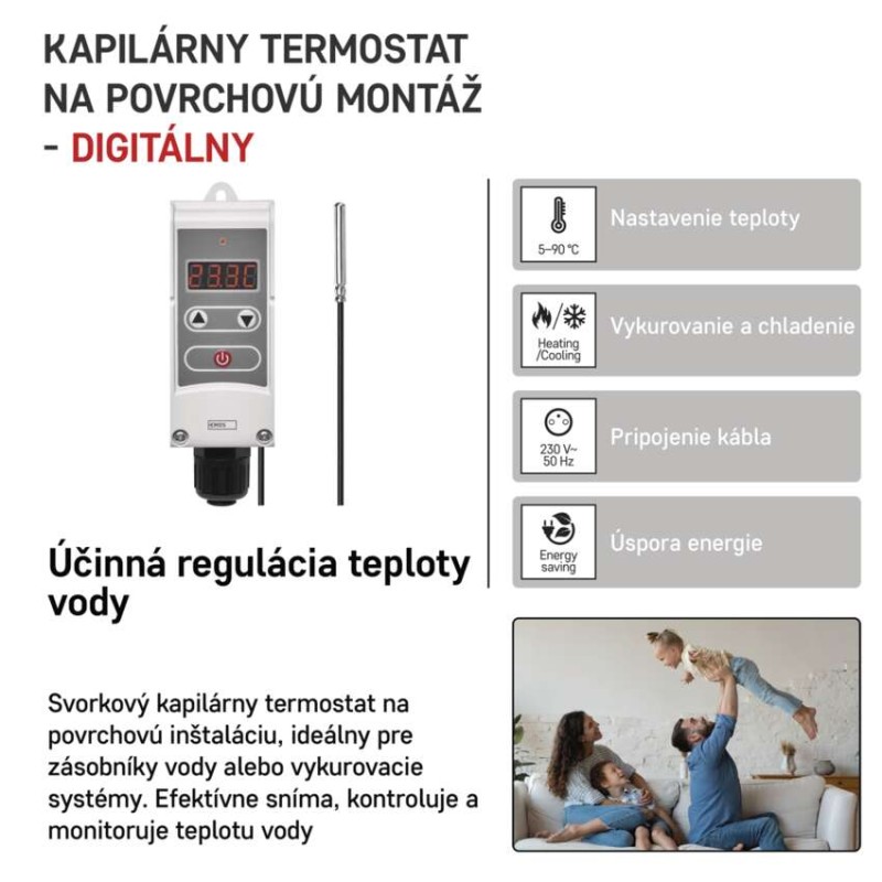 Príložný manuálny kapilárový termostat P5684