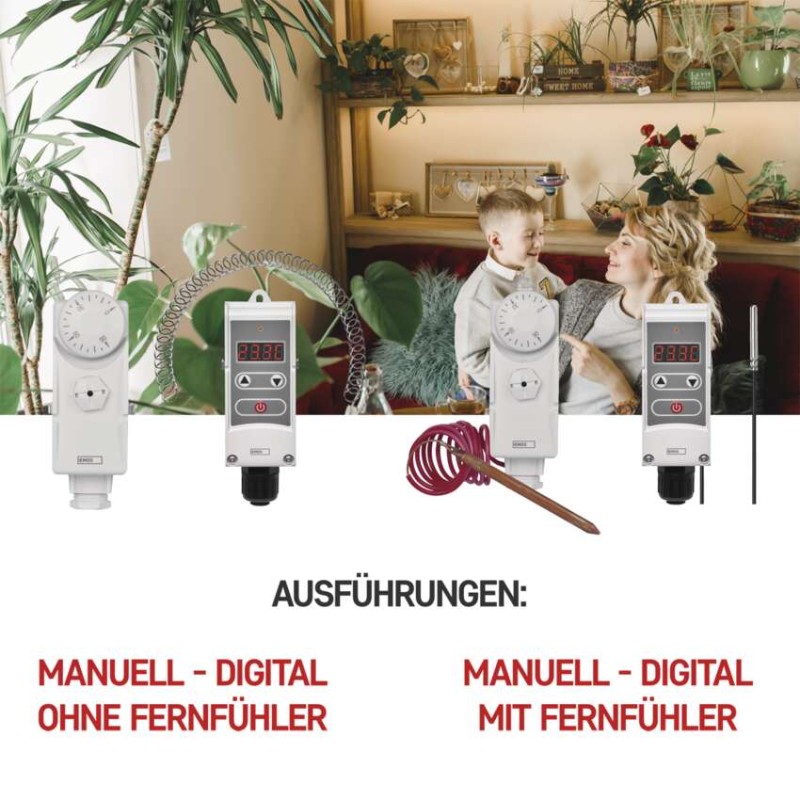 Anlege-Thermostat mit Fernfühler P5684, manuell