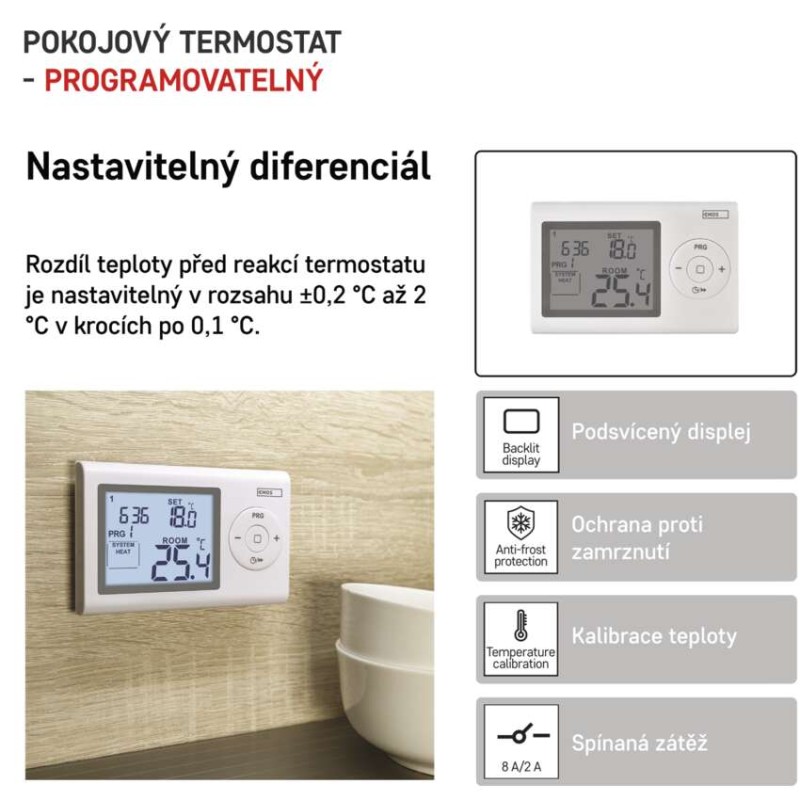 Pokojový programovatelný drátový termostat P5607