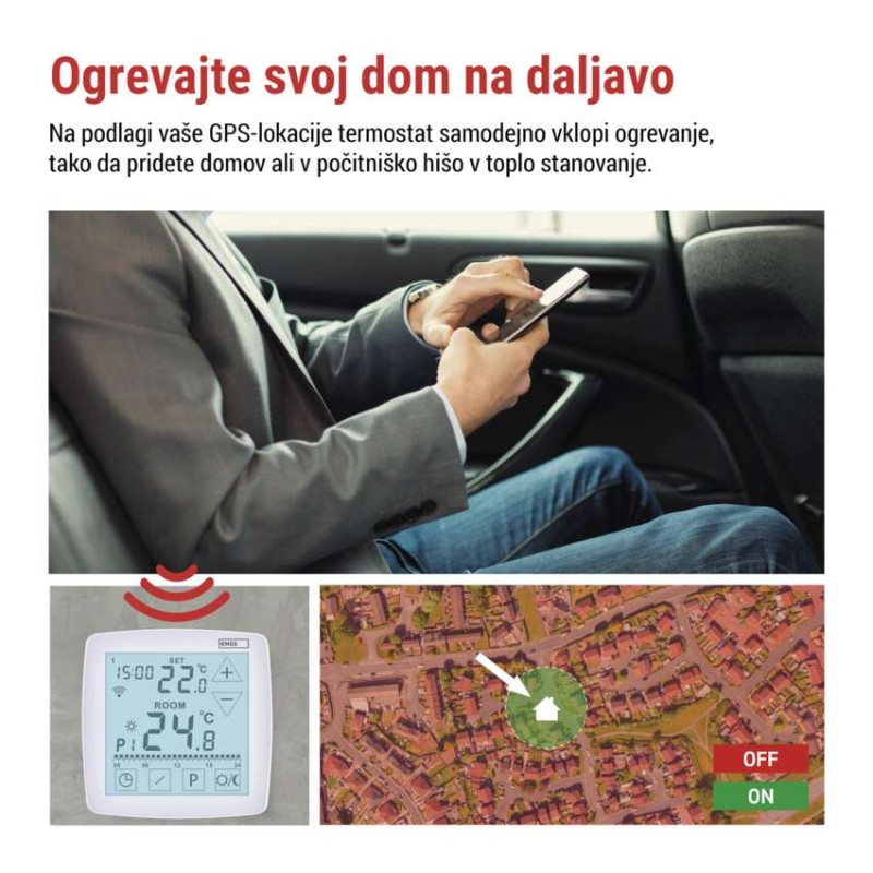 Talni žični termostat WiFi GoSmart P56S01F s programiranjem