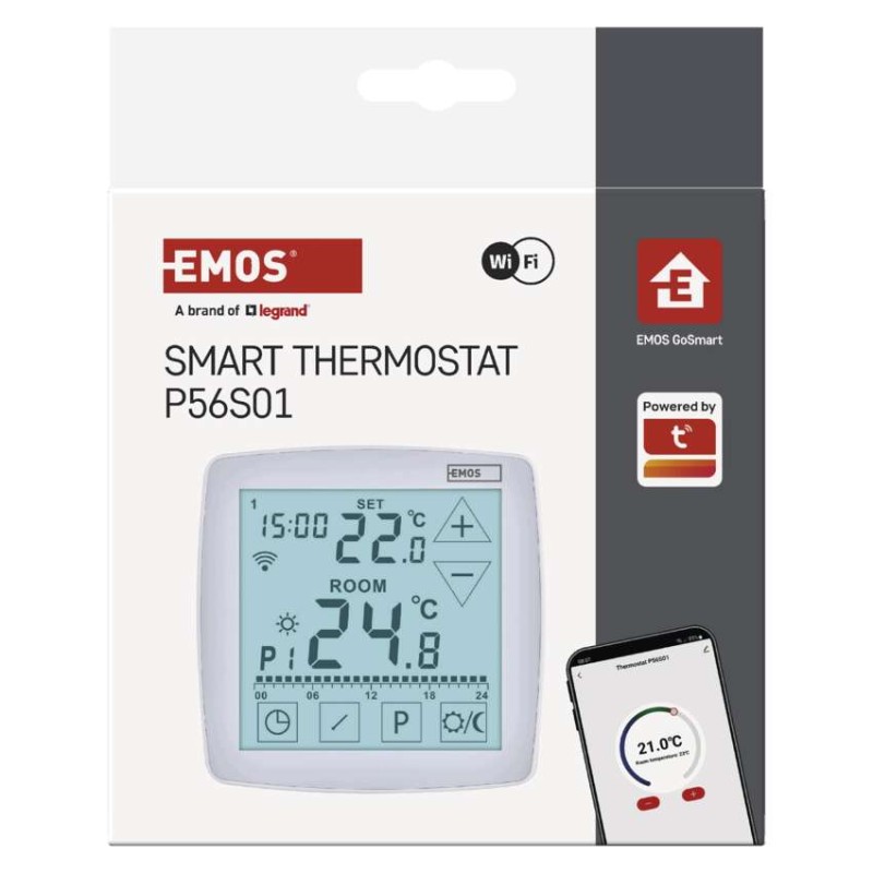 Pokojový programovatelný drátový WiFi GoSmart termostat P56S01