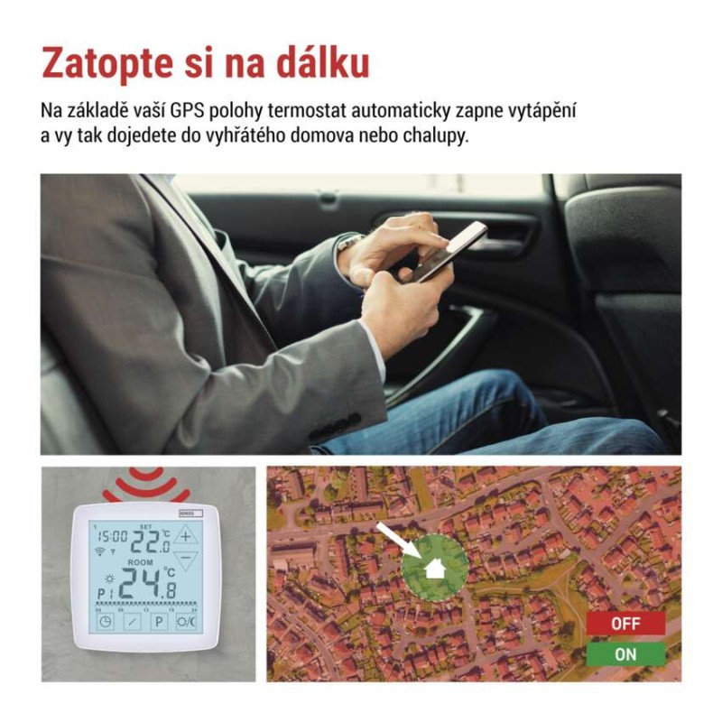 Pokojový programovatelný bezdrátový WiFi GoSmart termostat P56S11