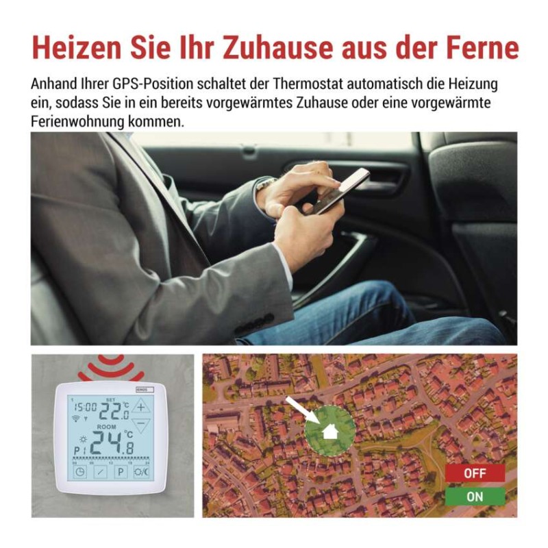 GoSmart Raumthermostat P56S11 mit WiFi, programmierbar, kabellos