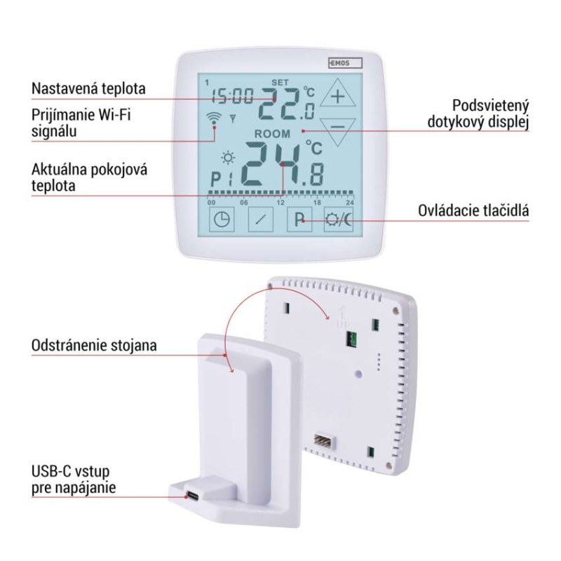 Izbový programovateľný bezdrôtový WiFi GoSmart termostat P56S11