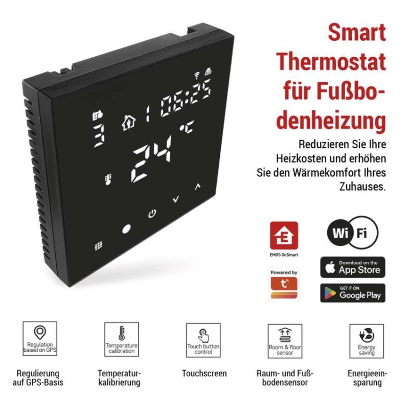 GoSmart Fußbodenheizung-Thermostat P56201BUF mit WiFi, programmierbar, verkabelt
