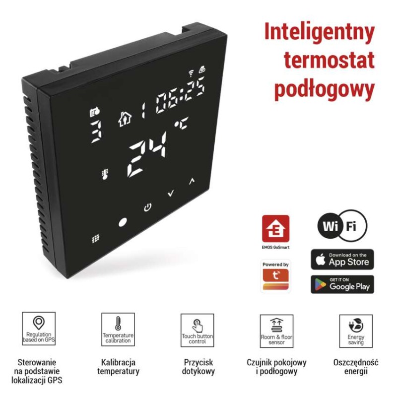 GoSmart Termostat pokojowy do ogrzewania podłogowego, P56201BUF z WiFi