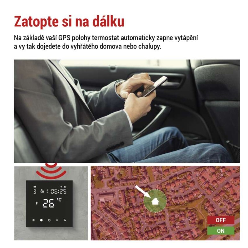 Podlahový programovatelný drátový WiFi GoSmart termostat P56201BUF